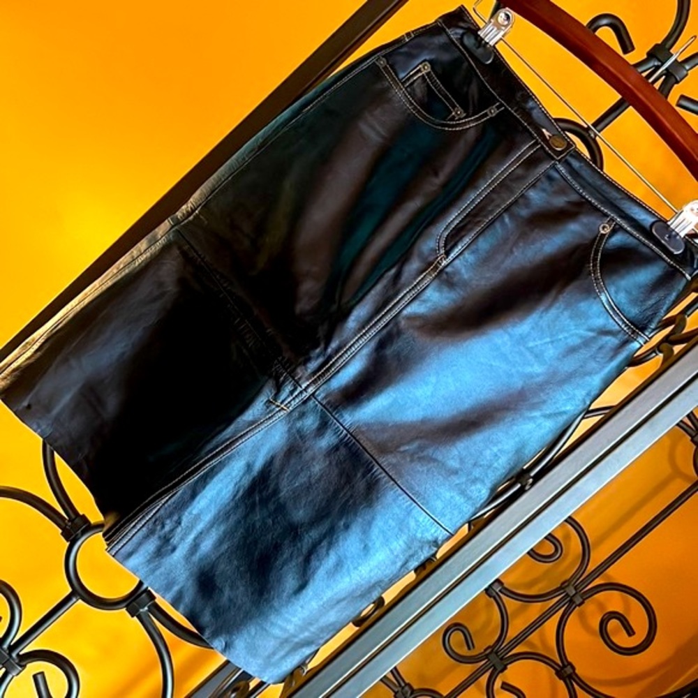 BCBG Max Azria Leather Pencil Skirt